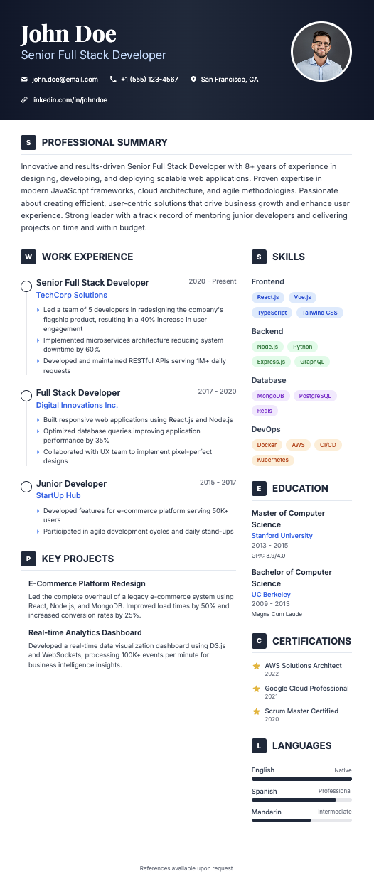 Royal CV Template Preview